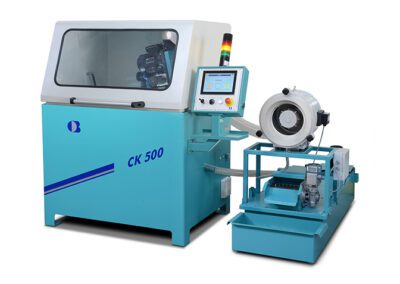 Machine equipped with coolant facility with rotating magnetic disc separator, 200 litres tank capacity (optional equipment), and mist extraction unit (optional equipment)