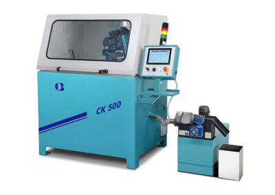 Machine equipped with coolant system 60 litres tank capacity (optional equipment), and magnetic separator (optional equipment)