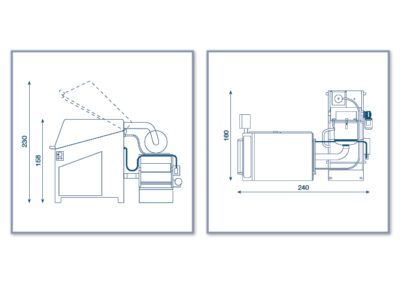 Layout macchina REKORD 500 CNC (Dimension in cm)
